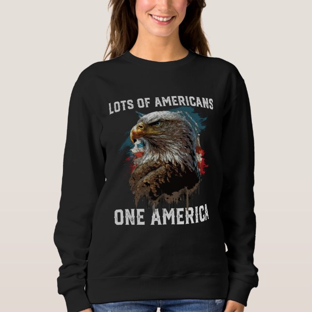 Lots Of Americans One America Patriotic USA Flag J T Shirt (Framsida)