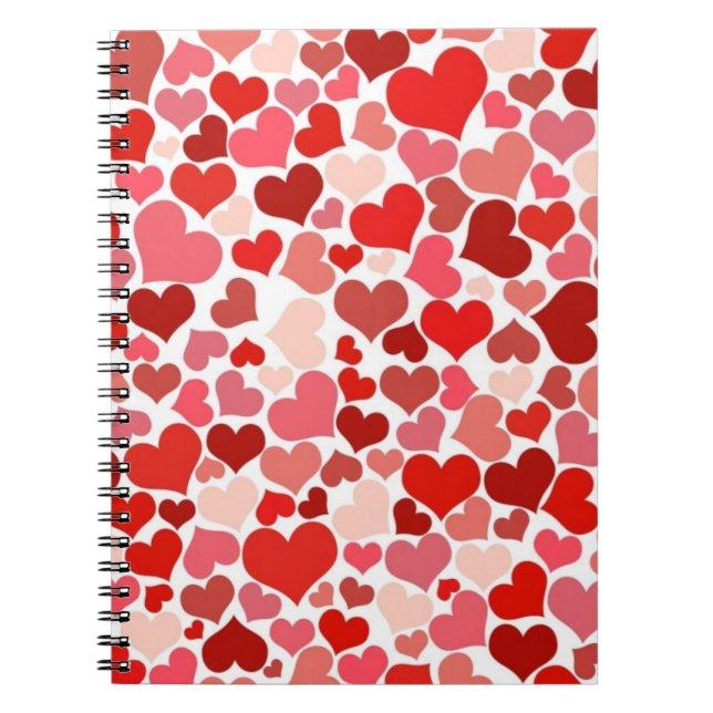 Lots of Love Hearts Mosaic Pattern Anteckningsbok (Framsidan)