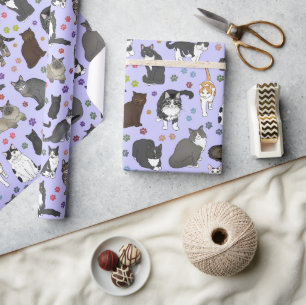 Lotsa Cats lila roll Presentpapper
