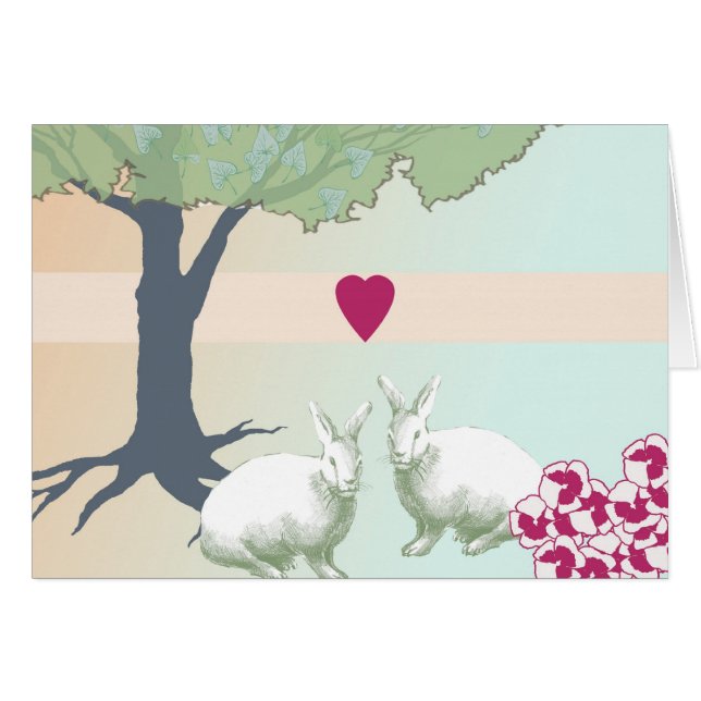 Lotta kaninkärlek hälsningskort (Framsidan Horizontal)