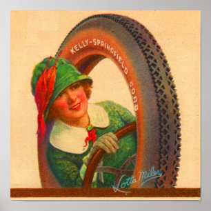 Lotta Miles no. 1920s Kelly-Springfields däck m Poster
