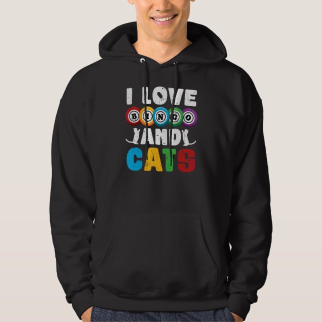Lottery Cat Gambling Bingo Player Pet Cat Owner B Hoodie (Framsida)
