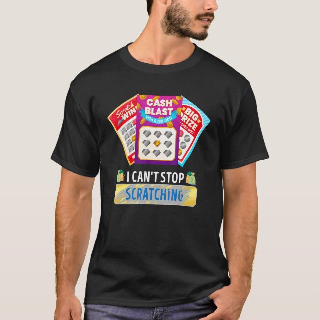 Lottery Jag kan inte sluta att skrapa av Scratch L T Shirt (Framsida)