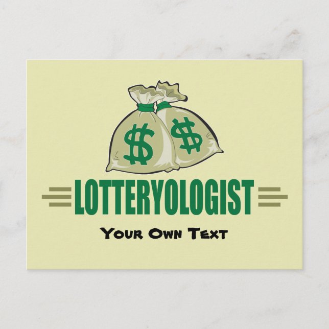 Lottery Player Winner Funny Lotteryolog Vykort (Framsida)