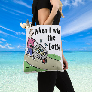 Lottery Winner Design Man med Barrow från Pengarar Tygkasse