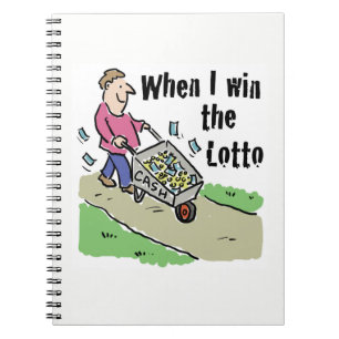Lottery Winning Design Man med Barrow i Pengarar Anteckningsbok