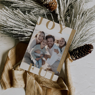 LOTTIE Guld Glatt Modern Family Photo-jul Julkort