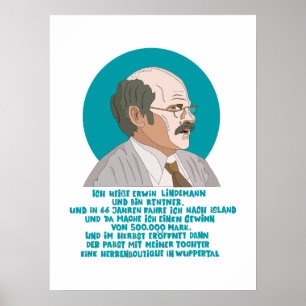 Lottogewevare Erwin Lindemann - Loriot - Funny Poster