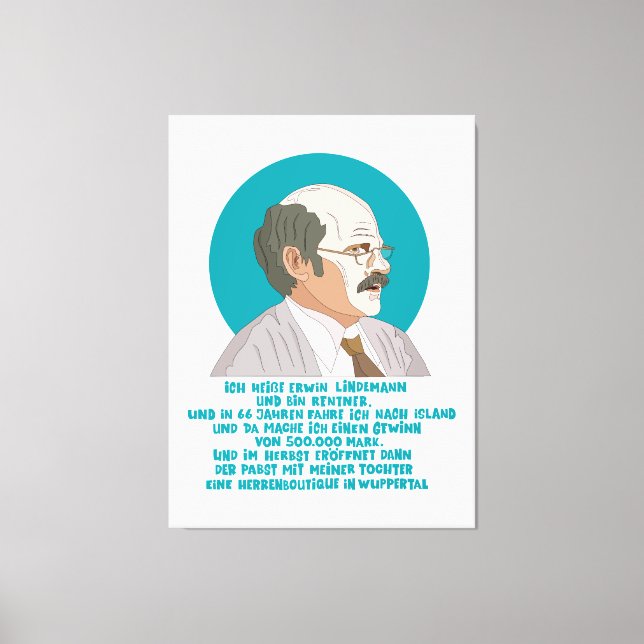 Lottogewinner Erwin Lindemann - Loriot - Funny Canvastryck (Framsida)