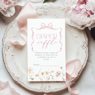 Lotttricket för Rosa Bow Wildflower blöjor Tilläggskort
