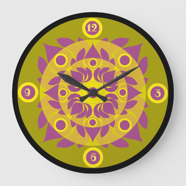 Lotus Acrylic Wall Clock Stor Klocka (Framsida)