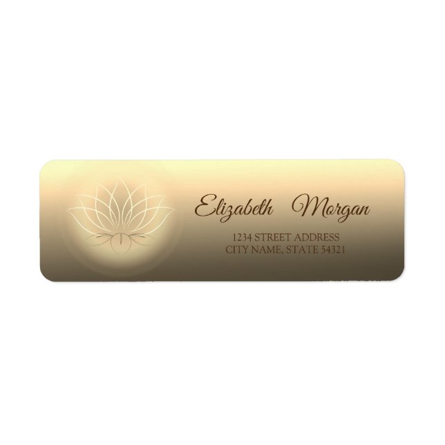 Lotus Address Label för elegant Glamora Snyggt Returadress Etikett (Framsidan)