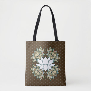 Lotus All-over-Print-blocket Tygkasse