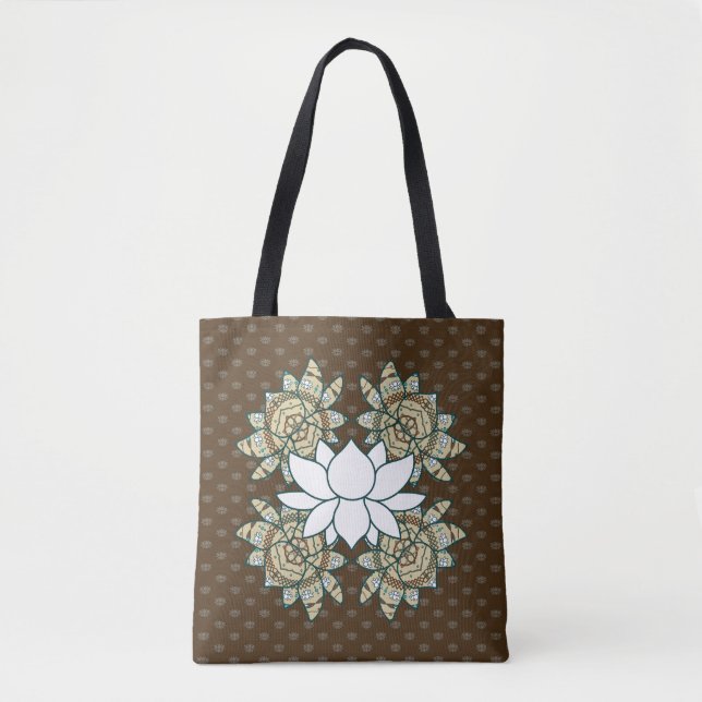 Lotus All-over-Print-blocket Tygkasse (Framsida)