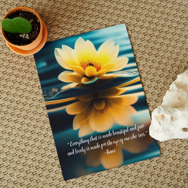 Lotus Allvackra Rumi Quote Hälsning Kort (Skapare uppladdad)