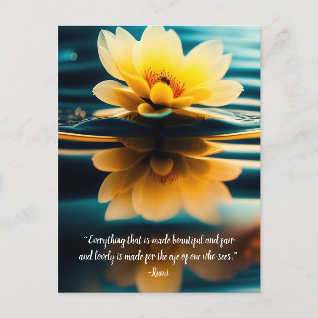 Lotus Allvackra Rumi Quote Vykort (Framsida)