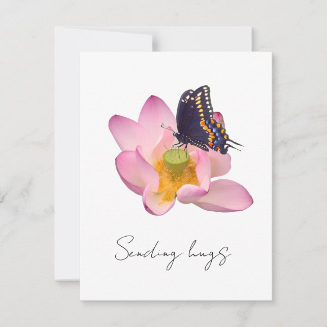 Lotus and butterfly tack kort (Framsida)