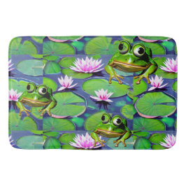 Lotus and Lily Pad Frogs Badrumsmatta