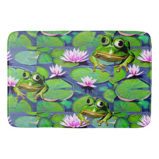 Lotus and Lily Pad Frogs Badrumsmatta