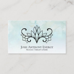 * Lotus Aqua Mint Pastel Nebula Galaxy Universe Visitkort