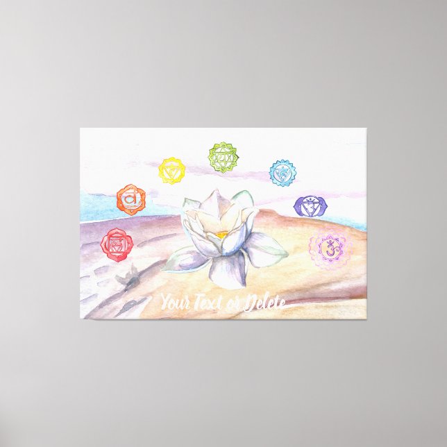 *~* Lotus Art Beach Chakra Painting Artistic Canvastryck (Framsida)