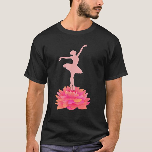 Lotus Ballet Dance Gift Idea Ballerina Girl Dancer T Shirt (Framsida)