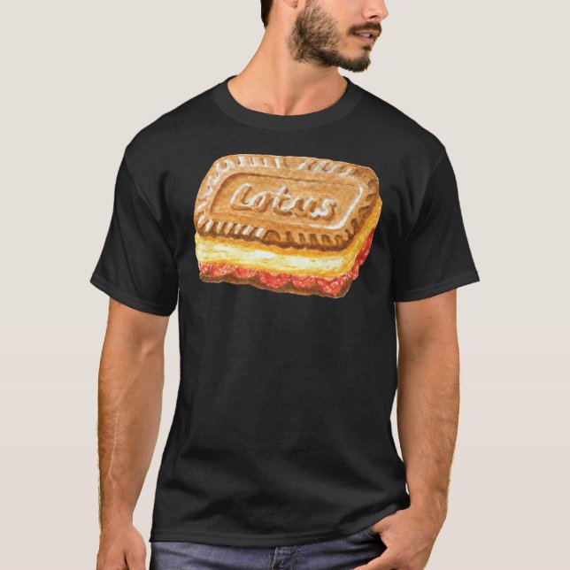 Lotus Biscoff Cookie Ice Cream Sandwich Watercolou T Shirt (Framsida)