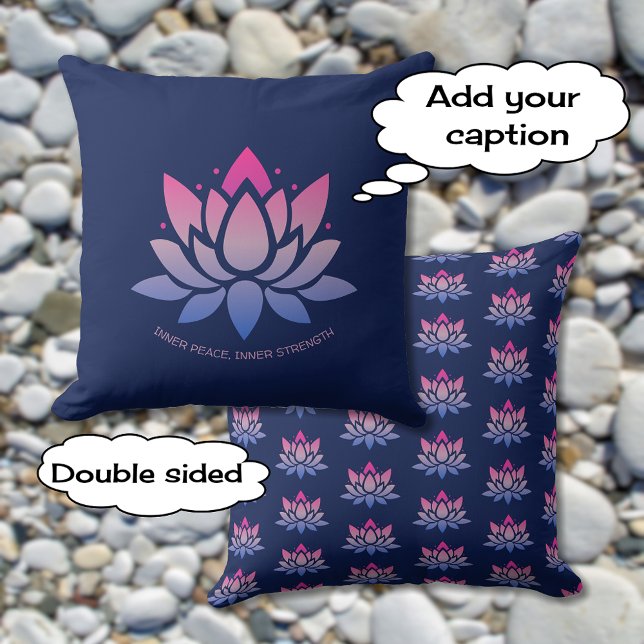 Lotus Blå rosa-anpassningsbar Kudde (Skapare uppladdad)