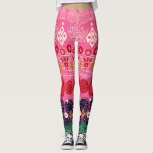 Lotus Block rosa Leggings