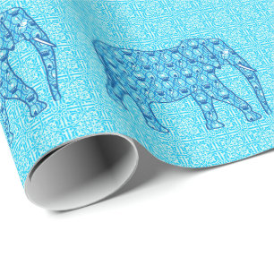 Lotus blomelefant - turkos presentpapper