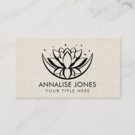 Lotus Blomform och måne på Canvas Visitkort