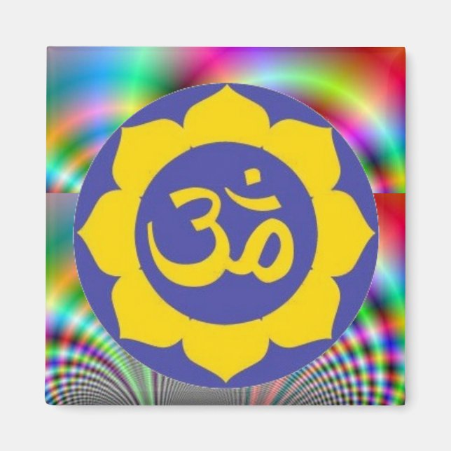 lotus blomma - aum meditation magnet (Framsidan)