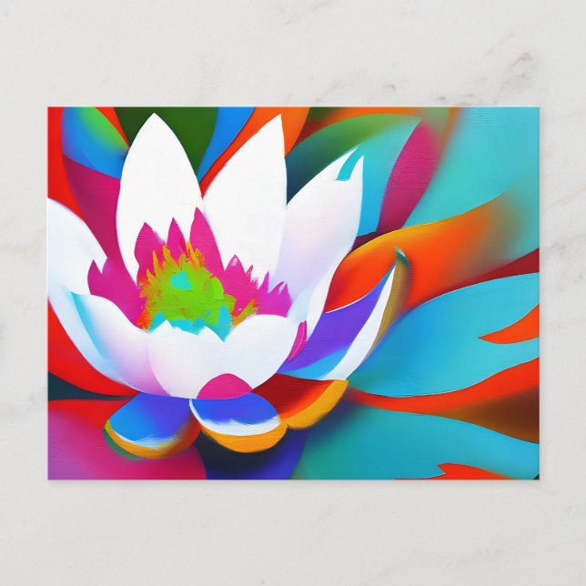Lotus-blomma av färgad Abstrakt Vykort (Framsida)