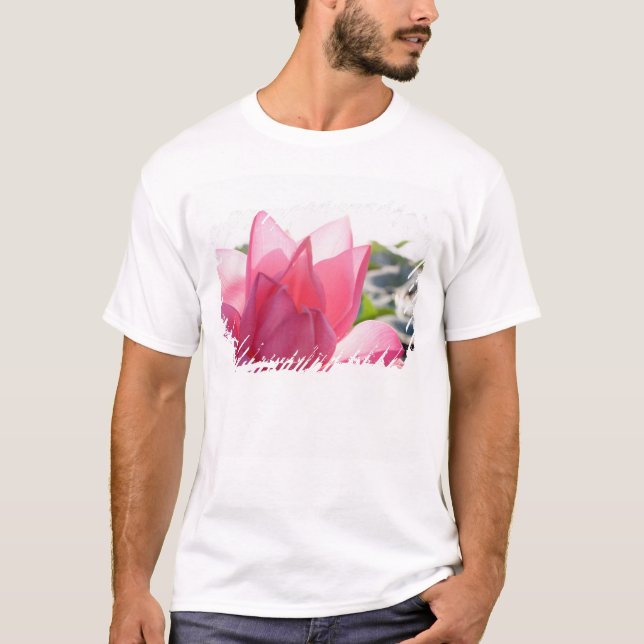 Lotus blomma [Nelumbo speciosum] i fullt T-shirt (Framsida)
