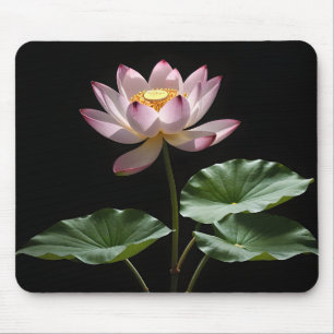 Lotus-blomman med löv digital konst musmatta