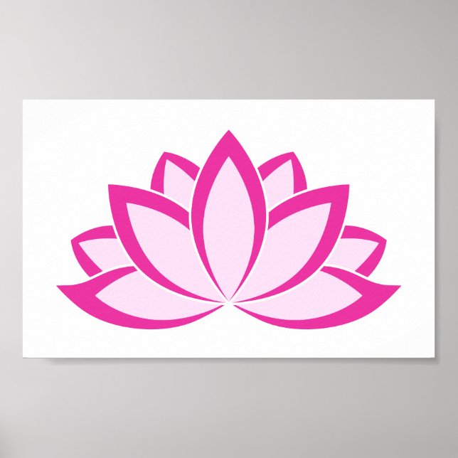 Lotus-blomman med ursprunglig Rosa-buddistisk symb Poster (Framsidan)