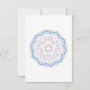 Lotus blommandala i mjuk pastel färg OSA kort