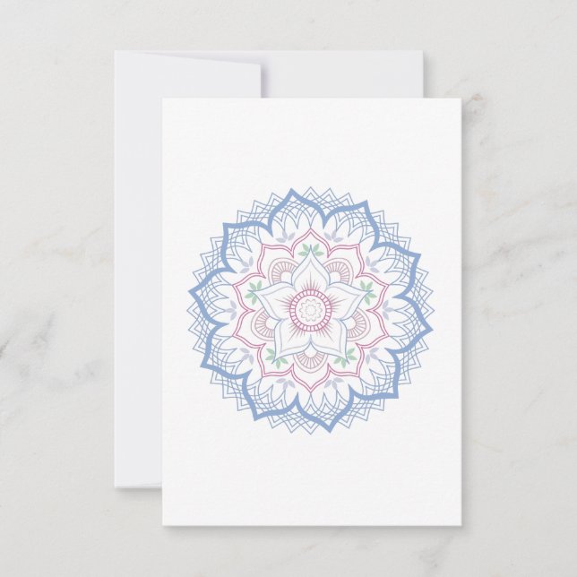 Lotus blommandala i mjuk pastel färg OSA kort (Framsida)