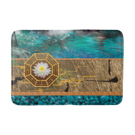 Lotus Blommar Blue Lagoon Badrumsmatta