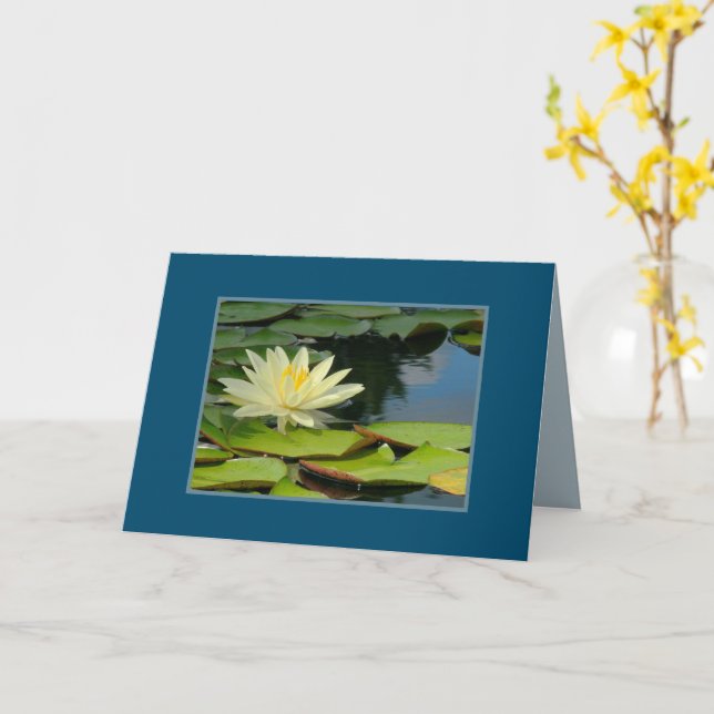 LOTUS-BLOMMAR/BUDDHA-KVOT FÖR MOONLIGHT-GULT KORT (Gul blomma)