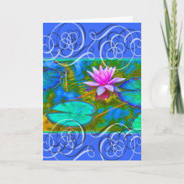 Lotus Blommar får bra Färg Tack Kort