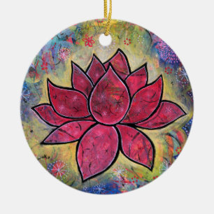 Lotus Blommar Flower Titel Transcend Julgransprydnad Keramik