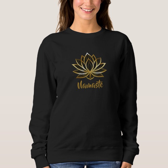 Lotus Blommar Hälsning Sweatshirt T Shirt (Framsida)
