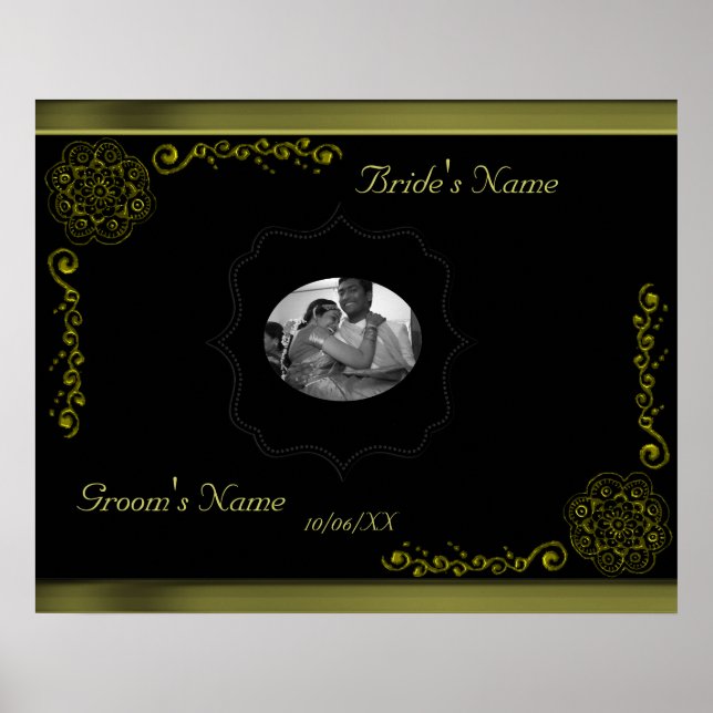 Lotus Blommar (Henna) (Guld) Poster (Framsidan)