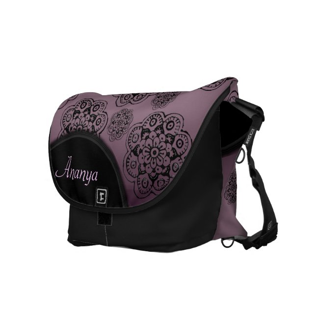 Lotus Blommar (Henna) Kurir Väska (Högra Framsidan)