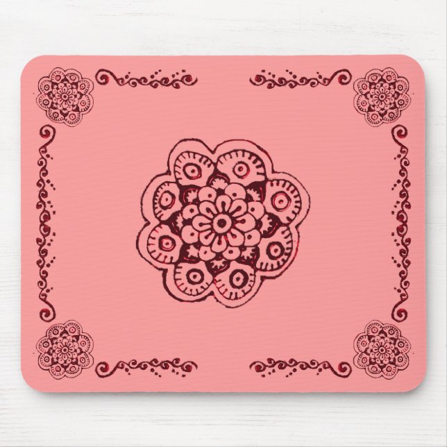 Lotus Blommar (Henna)(Red) Musmatta (Framsidan)