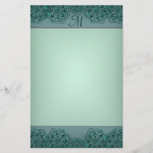 Lotus Blommar (Henna)(Teal) Brevpapper