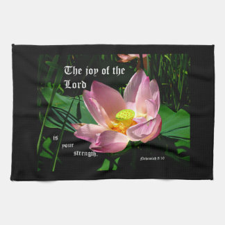 Lotus Blommar Nehemiah 8:10 Kökshandduk