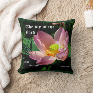 Lotus Blommar Nehemiah 8:10 Kudde