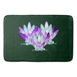 Lotus blommar on sea grönt bakgrund badrumsmatta